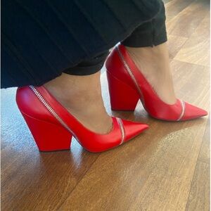 Italian Leather MICHAEL KORS Heels with Stylish Zipper (10)